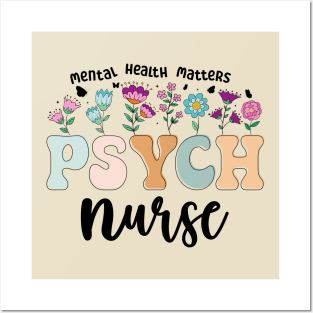 Funny Psychiatric Nurse RN Cute Psych Nurse Squad PMHNP Posters and Art